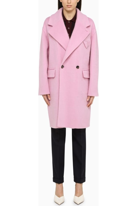 Coats & Jackets for Women Bottega Veneta Pink Wool And Alpaca Coat
