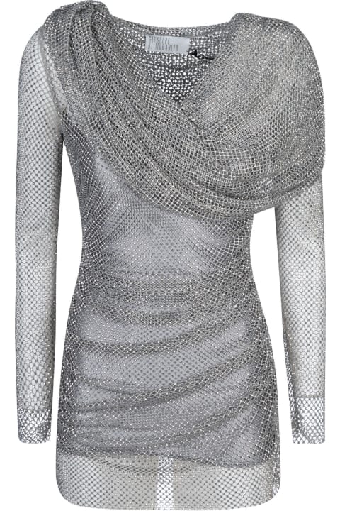 Giuseppe di Morabito for Women Giuseppe di Morabito Crystal Embellished See-through Longsleeved Dress