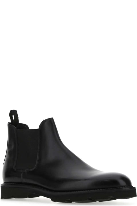John Lobb Shoes for Men John Lobb Black Leather Lawry Ankle Boots
