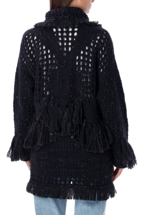 Alanui Coats & Jackets for Women Alanui The Astral Speckle Knitted Fringed Cardigan