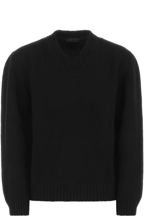 Sweaters for Men Prada Black Wool Sweater