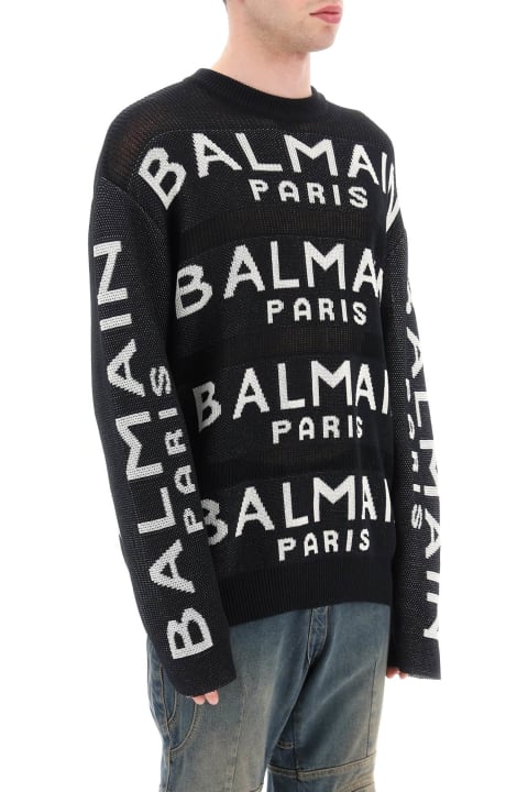 Balmain Clothing for Men Balmain Cotton Pullover With All-over Logo