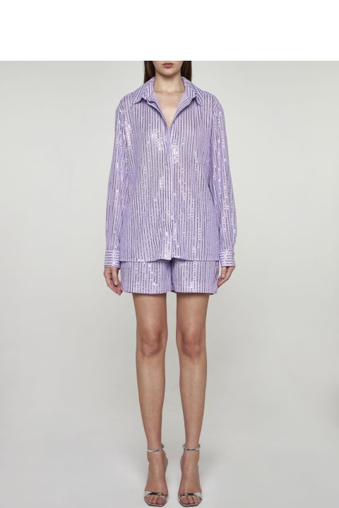 Stine Goya ملابس علوية لـ السيدات Stine Goya Edel Striped Sequin Shirt