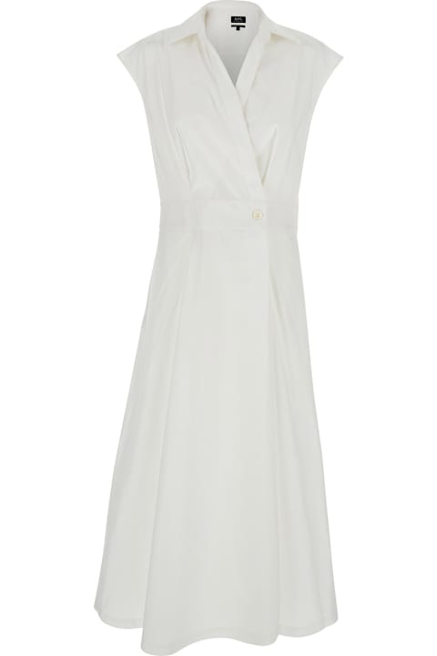 A.P.C. for Kids A.P.C. 
athena
 White Sleeveless V-neck Dress In Cotton Woman