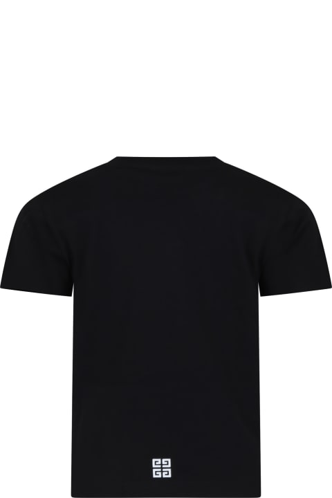 Givenchy for Kids Givenchy Black T-shirt For Kids With Logo
