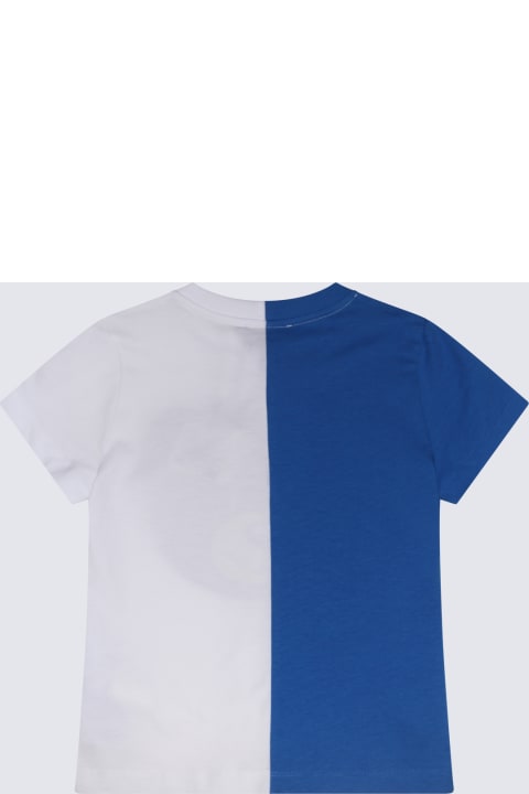 Moschino Kids Moschino White And Blue Multicolour Cotton T-shirt