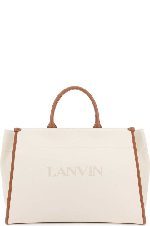 Bags Sale for Women Lanvin Sand Canvas Shopping Bag