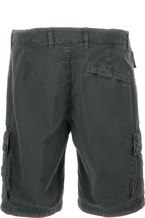 Stone Island Sale for Men Stone Island Olive Green Cargo Shorts With Compass Logo In Cotton Man
