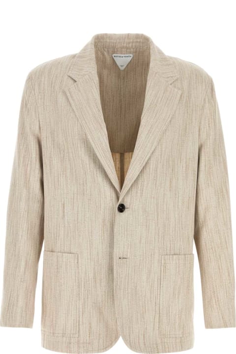 Homeware Bottega Veneta Melange Sand Viscose Blend Blazer