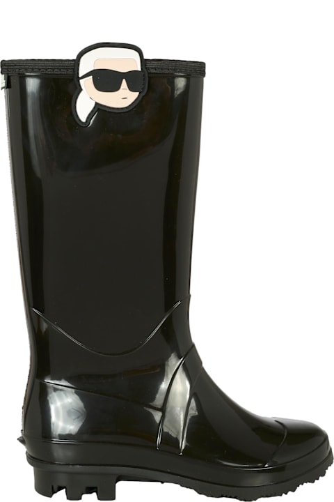 Karl Lagerfeld Kids for Women Karl Lagerfeld Kids Black Rain Boots For Girl With Karl