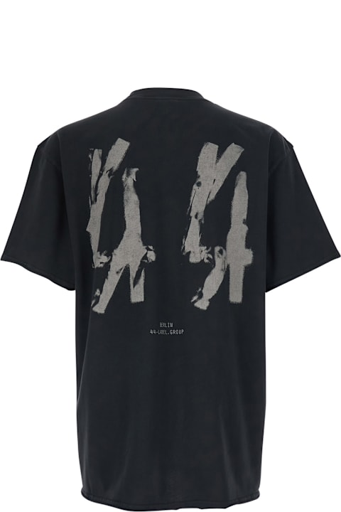 Homeware 44 Label Group Black T-shirt With Round Neck And Front Logo In Cotton For Men