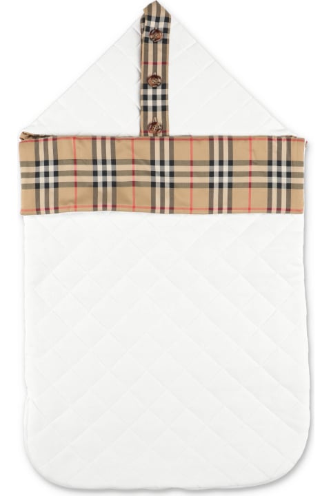 Burberry Accessories & Gifts for Baby Girls Burberry Sacco Nanna Bianco In Mussola Di Cotone Baby