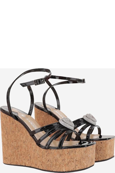 Mach & Mach High-Heeled Shoes for Women Mach & Mach Wedge Sandal With Heart Decoration
