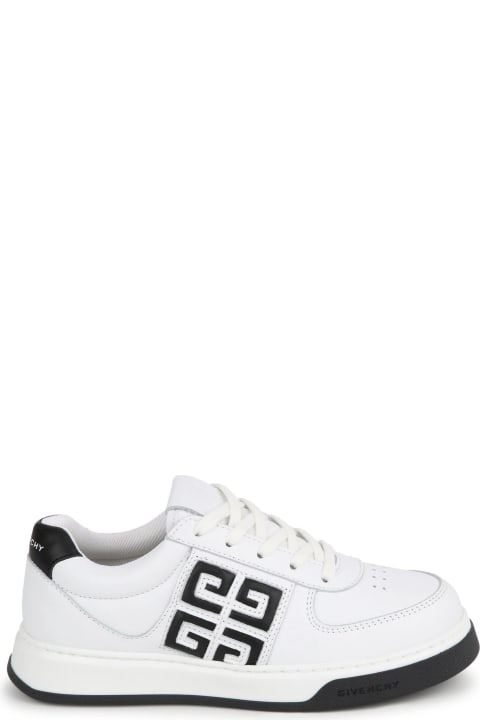 G4 Sneakers In White And Black Leather