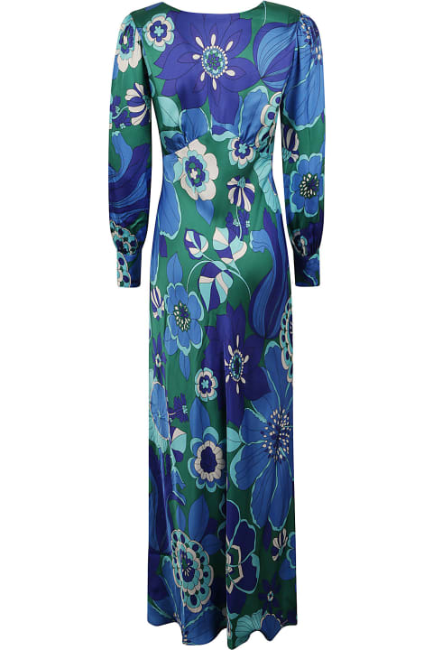 Fashion for Women RIXO V-neck Miami Floral Printed Long Dress