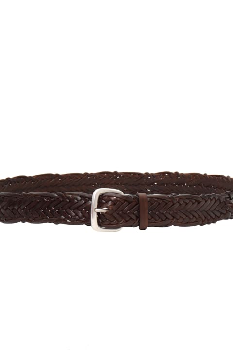 Belts for Men Orciani Brown Braided Belt