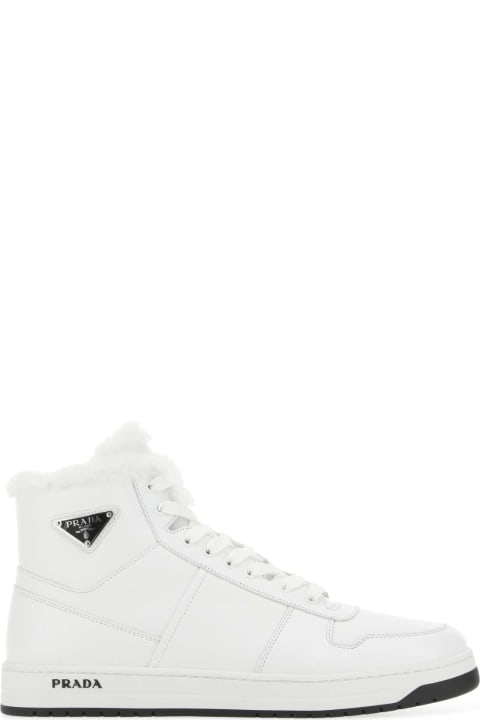Prada Sale for Men Prada White Leather Sneakers
