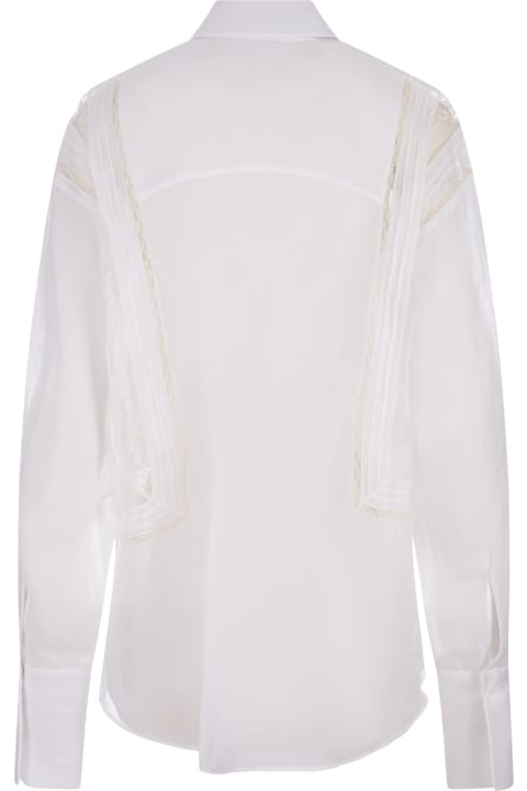 Ermanno Scervino for Women Ermanno Scervino White Ramie Shirt With Valenciennes Lace
