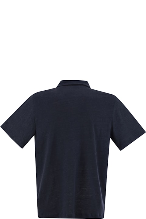 Tシャツ・カットソー MC2 Saint Barth FRASER - Linen polo shirt (FRS0001 00151H) White linen buttonless polo shirt Fraser – MC2 Saint Barth