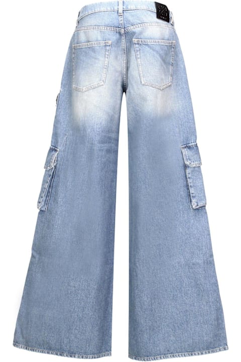 Jeans for Women Off-White Logo Patch Wide Leg Jeans