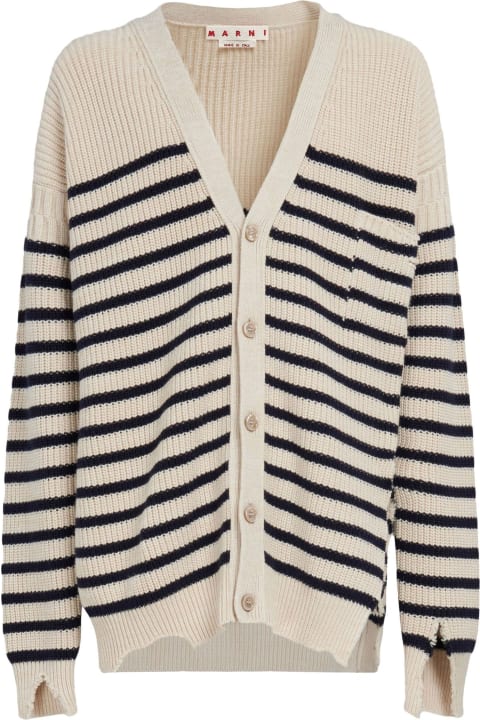 Marni Sweaters for Men Marni Striped Fisherman Cardigan