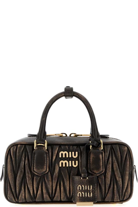Miu Miu Dark Brown Leather Arcadie Handbag