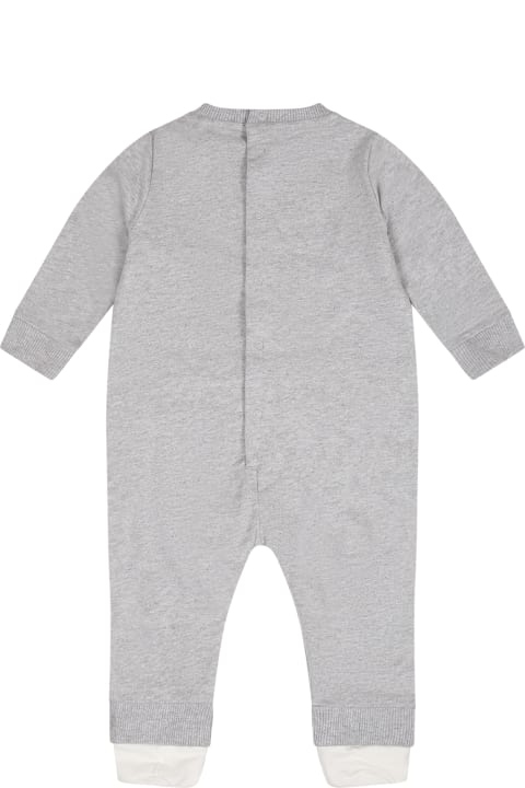 Moschino for Kids Moschino Grey Babygrow For Baby Kids With Teddy Bear