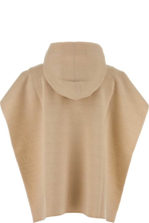 Fendi Coats & Jackets for Women Fendi Beige Stretch Wool Blend Poncho