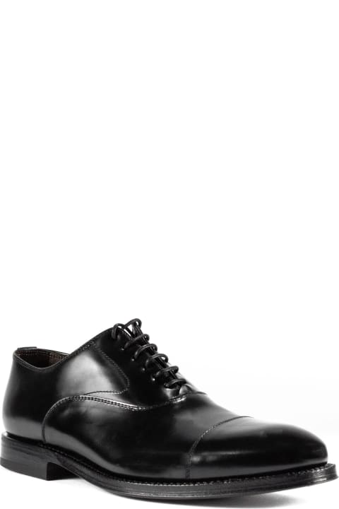 Black Brushed Leather Oxford Shoes