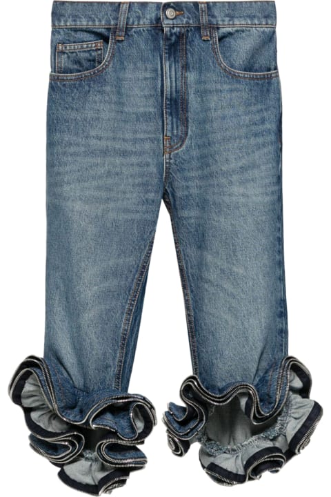 Jeans for Women Coperni Cropped Ruffle Denim Pants