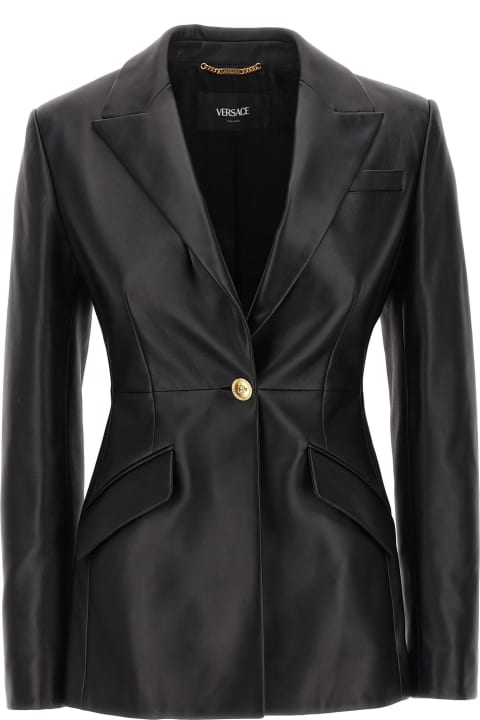 Versace Clothing for Women Versace Single-breasted Leather Blazer