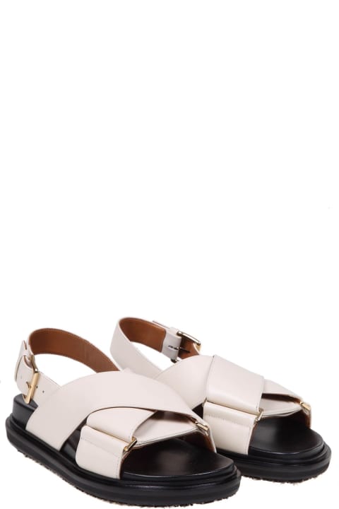 Marni Sandals for Women Marni Fussbett Sandal In White Leather