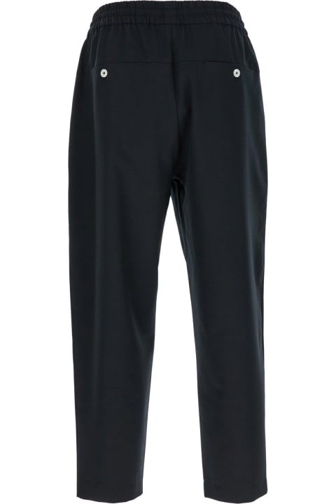 Drôle de Monsieur Pants for Men Drôle de Monsieur Black Carrot Pants With Drawstring In Wool Blend Man