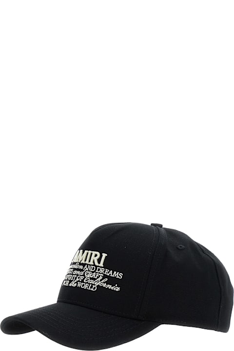 AMIRI Hats for Women AMIRI 'spirit' Black Baseball Cap With Logo Embroidery On The Front In Cotton Man