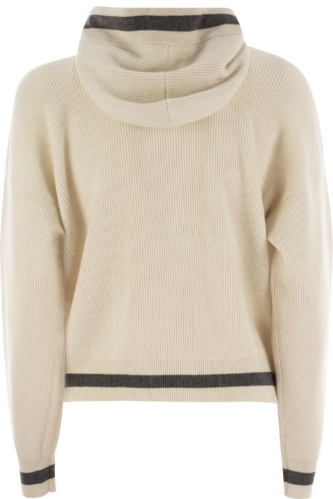 Brunello Cucinelli Sweaters for Women Brunello Cucinelli English Rib Cashmere Cardigan With Logo