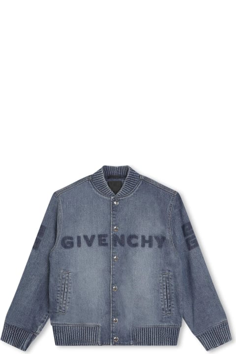 Fashion for Kids Givenchy Givenchy 4g Bomber In Blue Denim