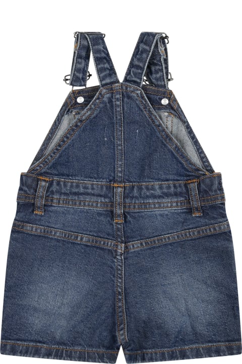 Topwear for Baby Boys Timberland Denim Dungarees For Baby Boy With Logo