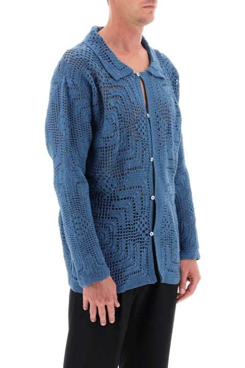 Bode for Men Bode Overdyed Crochet Shirt