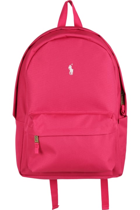 Fuchsia Backpack For Girl With Iconic Pony Logo