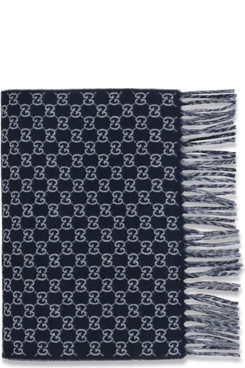 Homeware Gucci Wool And Cashmere Scarf With A Gradient Gg Motif
