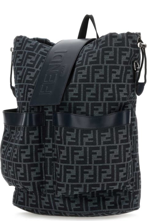 Bags for Men Fendi Embroidered Fabric Small Strike Backpack