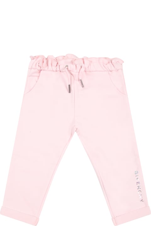 Pink Sweatpant For Baby Girl With Logo