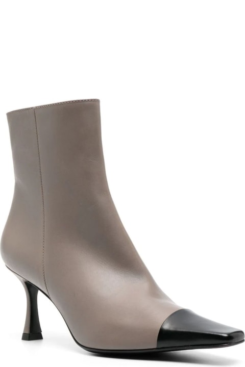 Fashion for Women Roberto Festa Taupe Grey Calf Leather Fanny Ankle Boots