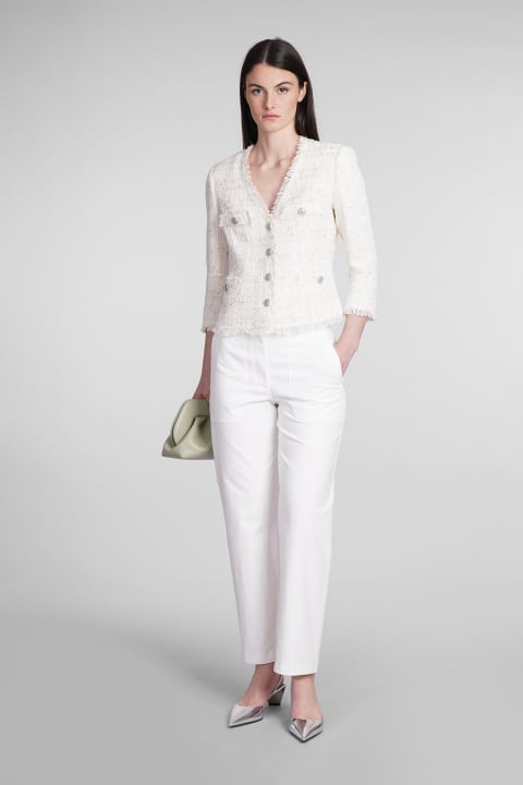 Fashion for Women Tagliatore 0205 Dharma Casual Jacket In Beige Cotton
