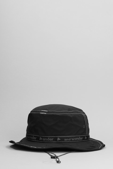 Accessories for Men And Wander Hats In Black Nylon