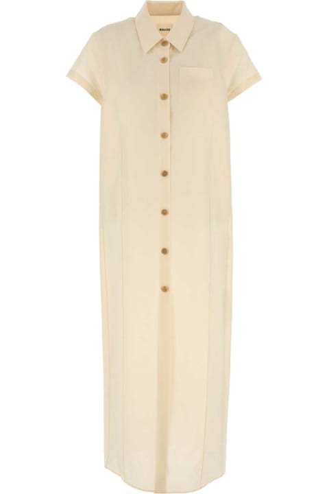 Khaite Clothing for Women Khaite Cream Linen Blend Iffy Shirt Dress