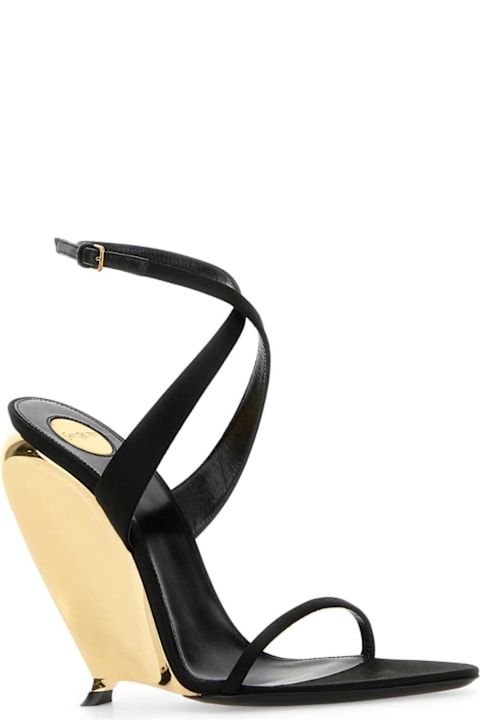 Saint Laurent for Women Saint Laurent Black Crepe Tallulah Wedges