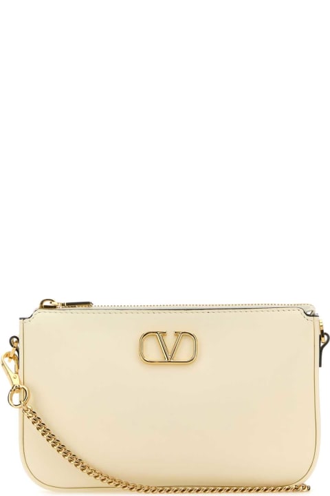 Bags for Women Valentino Garavani Ivory Leather Vlogo Crossbody Bag