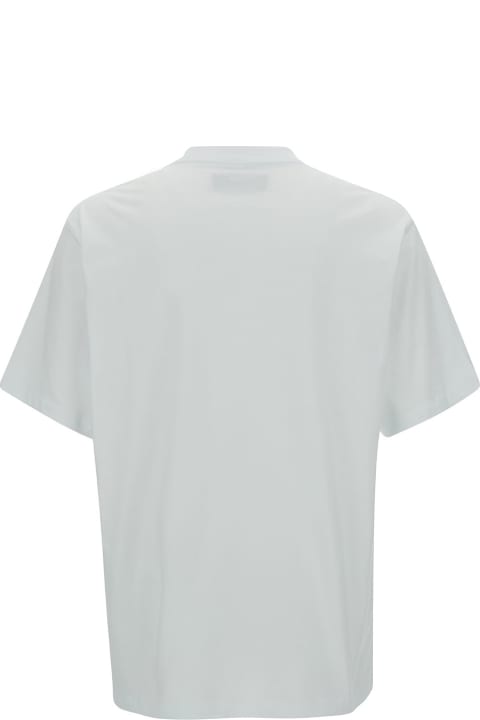 Topwear for Men AMIRI White T-shirt With Contrasting Logo Print In Cotton Man