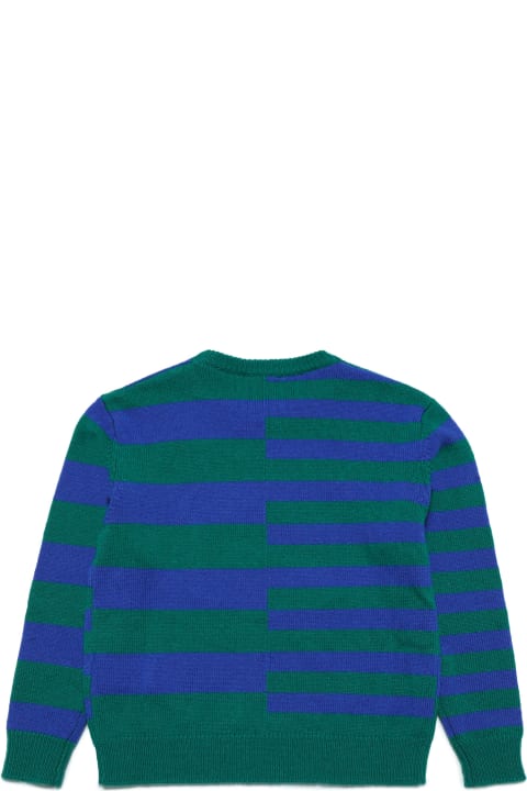 Diesel سترات وبلوزات ثقيلة لـ أولاد Diesel Kemply Knitwear Wool-blend Striped Logo Sweater